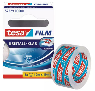 tesa Film Ruban adhésif transparent, pack de 10, 15 mm x 33m