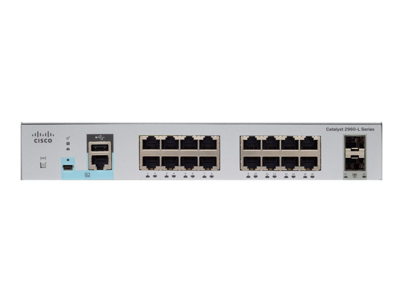 Cisco CATALYST 2960L SMART MANAGED 16P GIG 2X1G SFP LAN LITE