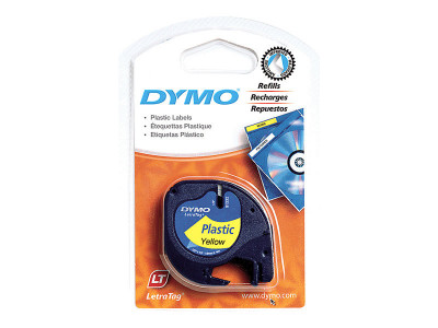 Dymo : LETRATAG tape PLAST YELL pour R