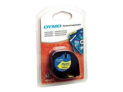 Dymo : LETRATAG tape PLAST YELL pour R
