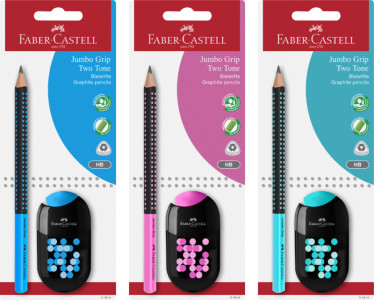 FABER-CASTELL Kit d'écriture Jumbo GRIP TWO TONE, blister