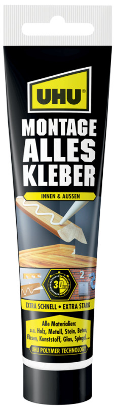 Ensemble UHU Alleskleber, exempt de solvant, 165 g tube, blanc