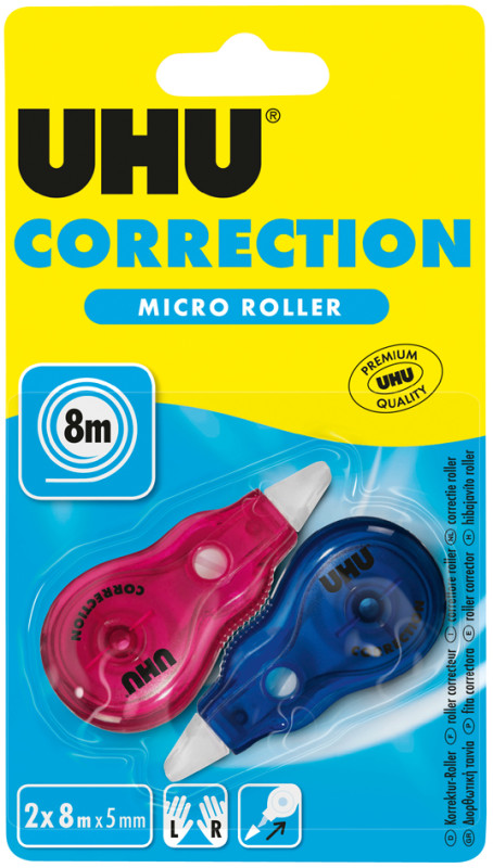 UHU Mini-rouleau correcteur jetable Micro, blister de 2