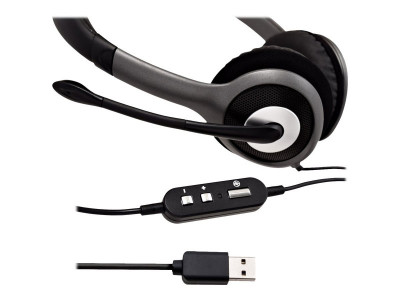 V7 : DELUXE USB HEADSET W/MIC ON cable CONTROL 1.8M cable