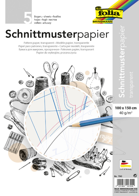 folia Papier pour patrons de couture, transparent