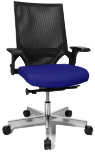 chaise pivotante bureau topstar « T300 », bleu / noir