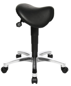 Topstar tabouret / aide debout « Bonanza », en cuir véritable, noir