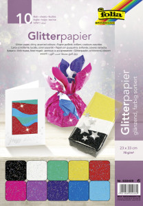 folia Papier paillettes, 70 g/m2, 230 x 330 mm, assorti