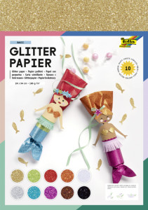 folia Papier paillettes, 70 g/m2, 230 x 330 mm, assorti