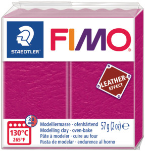 FIMO EFFECT LEATHER Pâte à modeler, jaune safran, 57 g