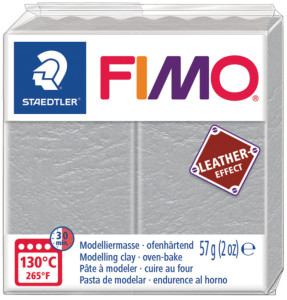 FIMO EFFECT LEATHER Pâte à modeler, gris pigeon, 57 g