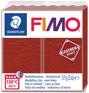 FIMO EFFECT LEATHER Pâte à modeler, gris pigeon, 57 g