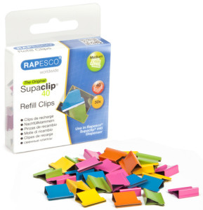 documents Rapesco clips Supaclip 40, couleurs assorties