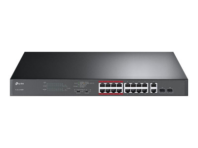 TP-Link : 16 POE+ 10/100MBPS RJ45P 2GB RJ45 PORTS et 2 COMBO GB
