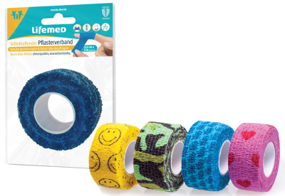 bandage Lifemed, auto-adhésifs, des couleurs assorties