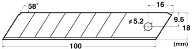 NT Cutter Lame de rechange BL 300, largeur de lame: 18 mm