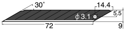 NT Cutter Lame de rechange BA 15P, largeur: 9 mm, 30 degrés