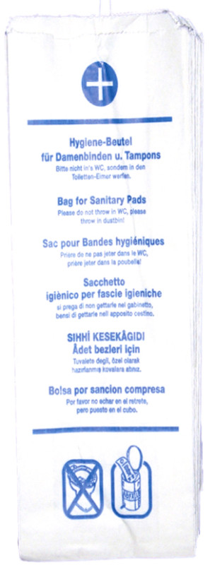 franz mensch Sac hygiénique en papier, imprimé, blanc