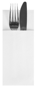 PAPSTAR Serviette pochette, pli 1/8, blanc