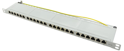 LogiLink 19 « panneau de raccordement Cat.6A, 24 ports, gris clair, 0,5 HE