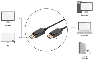 Câble de port d'affichage DIGITUS, prise - fiche, 1,0 m