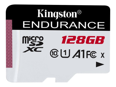 Kingston : 128GBMICROSDXCENDURANCE 95R/45W C10 A1 UHS-I card only