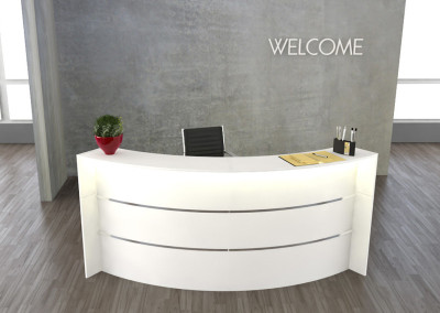 Kerkmann compteur d'arc BARI, (B) 2.550 x (t) 1 200 mm, blanc