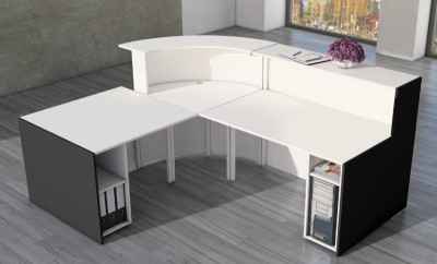 Petit Kerkmann L-bar BARI avec un espace de consultation, anthracite