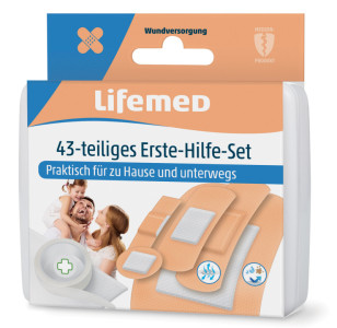 jeu de plâtre de premiers soins Lifemed, 43-pièce