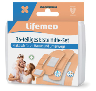 Lifemed Kit de pansements de premiers secours, 36 pièces