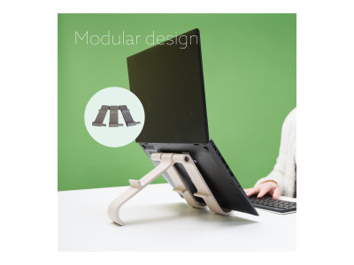 R-Go Tools R-Go Treepod Bio-based Support pour ordinateur portable et tablette, blanc