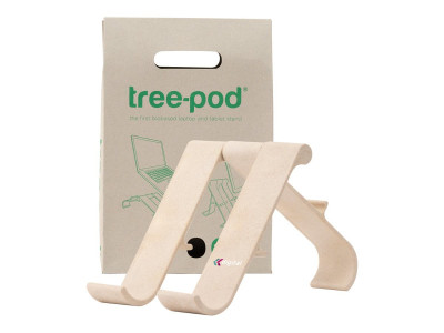 R-Go Tools R-Go Treepod Bio-based Support pour ordinateur portable et tablette, blanc