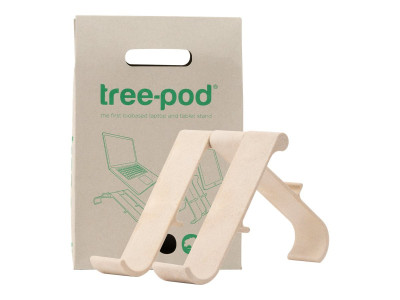 R-Go Tools R-Go Treepod Bio-based Support pour ordinateur portable et tablette, blanc