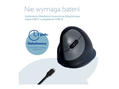 R-Go Tools R-Go HE Mouse, Souris ergonomique gaucher sans fil Moyen