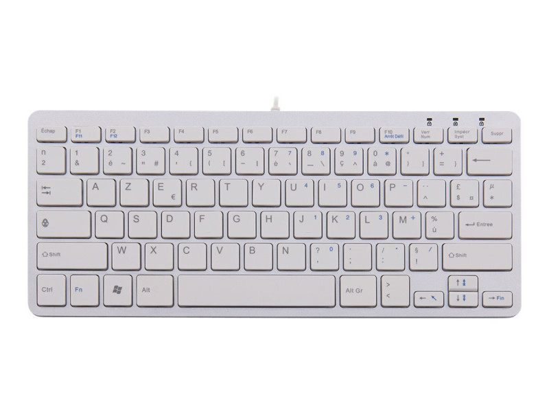 R-Go Tools R-Go Clavier Compact, AZERTY (FR), blanc, filaire