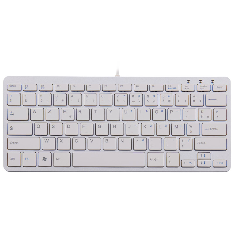 Clavier R-Go Compact ergonomique AZERTY (FR) blanc filaire