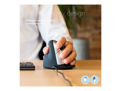 R-Go Souris ergonomique HE Break filaire pour gauchers