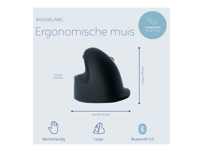 R-Go Souris ergonomique HE Break pour droitiers Bluetooth