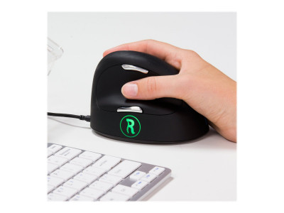 R-Go Tools R-Go HE Break Mouse, Souris ergonomique droitier filaire, Logiciel anti-RSI, Grand