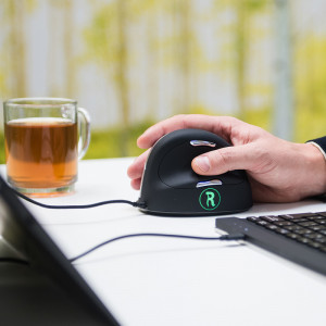 R-Go Tools R-Go HE Break Mouse, Souris ergonomique droitier filaire, Logiciel anti-RSI, Grand