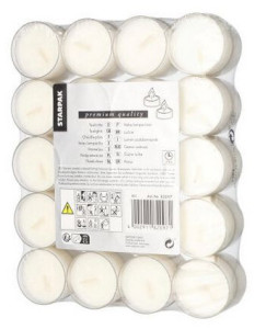 lumières de thé PAPSTAR, diamètre: 38 mm, blanc
