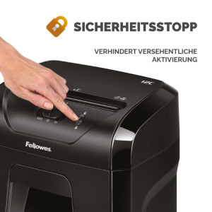 Fellowes Aktenvernichter Powershred 12C, schwarz, Partikel