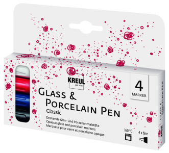 KREUL verre et porcelaine Pen Classic Fine, 4er-Set