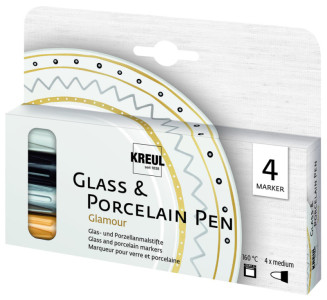 KREUL verre et porcelaine Pen Glamour, 4er-Set