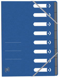 Oxford Trieur Top File+, A4, 8 compartiments, bleu clair