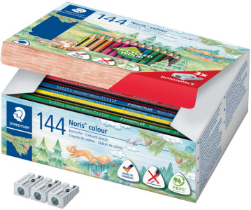 STAEDTLER crayon de couleur triangulaire Noris couleur, boîte en carton 144pc