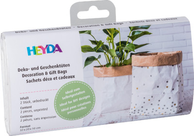 HEYDA papier sac Dekobeutel / cadeau, blanc / naturel, grand