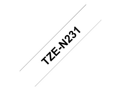 Brother : TZE-N231 NON-LAMINATED tape 12MM 8M BLACK ON WHITE