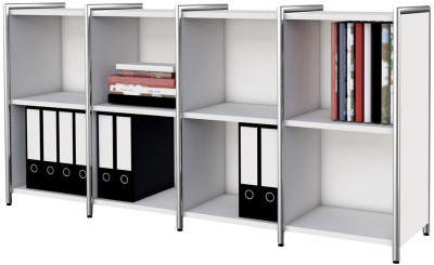 Kerkmann console ARTLINE, 2 hauteurs de classeurs, 10 compartiments, blanc