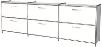 Kerkmann buffet ARTLINE, 2 hauteurs de fichiers, 6 tiroirs, blanc